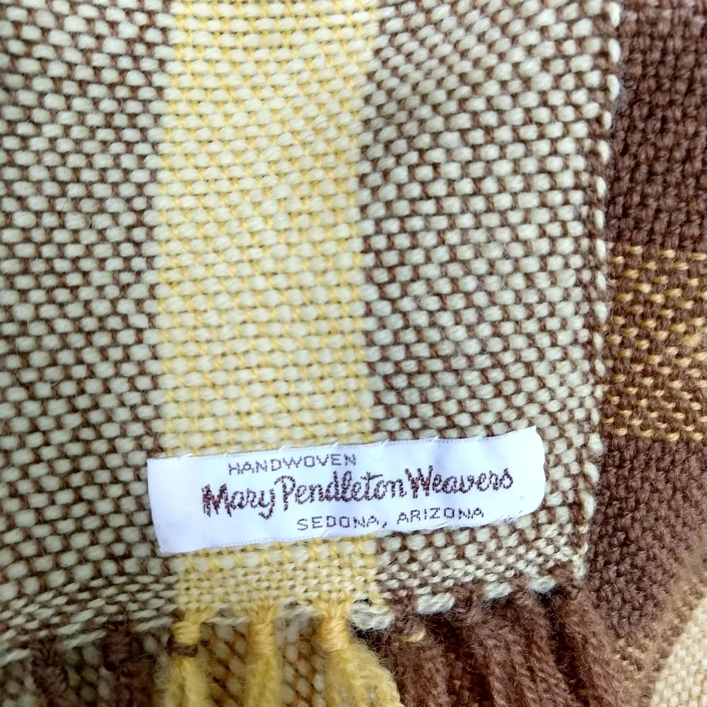Rare Vintage Mary Pendleton hand woven throw blanket Sedona Arizona 1960's